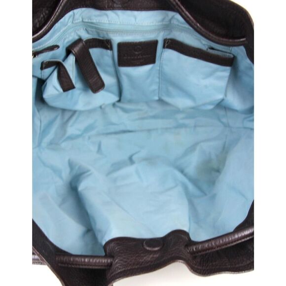 ROOMY Cole Haan DARK BROWN GENUINE LEATHER TOTE SHOULDER BAG HANDBAG PURSE - Picture 10 of 16